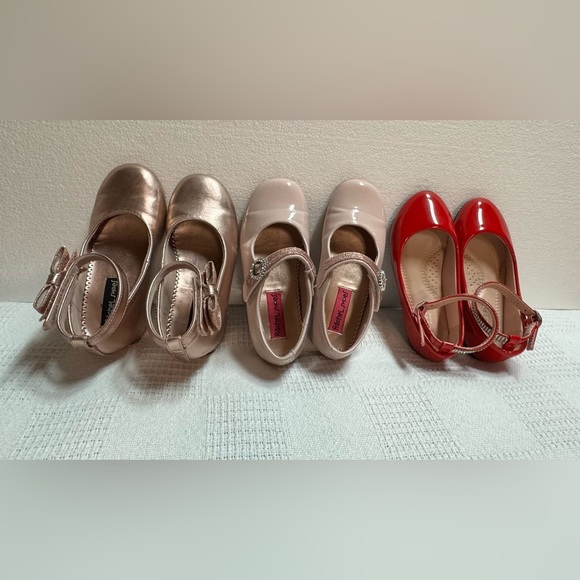 Bundle Rachel Shoes Kids Mary Jane Dress Shoes - Red, Pink, and Gold - Picture 3 of 11